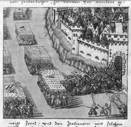 Angriff von zwei Armeen, Illustration aus 